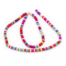 Koraliki Heishi Syntetyczny Turkus, Barwione, Mieszane, 4x2mm, otwór 1mm, około 170szt/40cm/sznur (13WB11478)