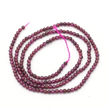 Koraliki Naturalny Granat, Okrągłe, 2mm, około 185szt/40cm/sznur (13WB11512)