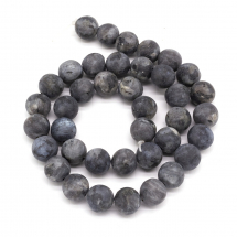 Koraliki Naturalny Larvikite/Czarny Labradoryt, Szary, 10mm, około 36szt/36cm/sznur (13WB11641)