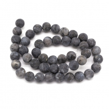 Koraliki Naturalny Larvikite/Czarny Labradoryt, Szary, 8mm, około 46szt/36.5cm/sznur (13WB11642)