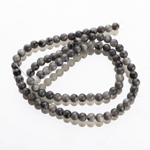 Koraliki Naturalny Labradoryt, Okrągły, Czarny-Szary, 4-5mm, około 80szt/37cm/sznur (13WB11653)