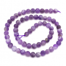 Koraliki Naturalny Kamień Ametyst, Okrągłe Matowe, 6mm, Otwór 1mm, około 60szt/38cm/sznur (13WB11656)