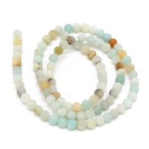 Koraliki Naturalny Amazonit, Okrągłe, Matowe, 4mm, około 87szt/38cm/sznur (13WB11696)