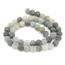 Koraliki Naturalny Zielony Kwarc Rutylowy, Okrągły, 8mm, Otwór 1mm, 45szt/39cm/nić (13WB11741)