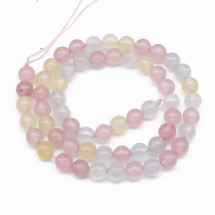 Koraliki Syntetyczny Morganite, Okrągłe, Barwione, Mieszane, 6mm, Otwór 1mm, około 62szt/36cm/sznur (13WB11766)