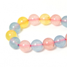 Koraliki Syntetyczny Morganite, Okrągłe, Barwione, Mieszane, 8mm, Otwór 1mm, około 48szt/36cm/sznur (13WB11767)