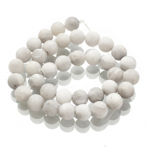 Koraliki Naturalny Agat, Mrózny, Okrągły, Barwiony, Kolor: Biały, 10-10.5mm, około 34szt/37cm/nić (13WB11857)