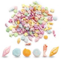 Намистини Акрил Морські, Мікс, 10-15x6-11x4-5мм, близько 130шт/50г (2WB27498)