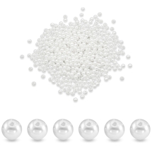 Koraliki Akrylowe, Imitacja Perły, Błyszczące, Okrągłe, Białe, 4mm, 25g~850szt, (2WB30268)