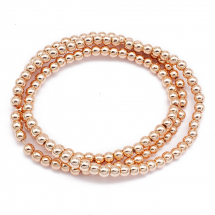 Koraliki Syntetyczny Hematyt, Niemagnetyczny, Galwanizowane, Okrągłe, Różowe Złoto, 3mm, ~130szt/45cm/nić (13WB18741)