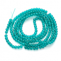 Koraliki Crackle Szkło, Okrągłe,  Turkusowy, 4mm 190szt/76сm/sznur (13WB19786)