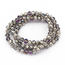 Koraliki Szklane Galwanizacja Fasetowane, 6x4mm 100szt/46cm/sznur (14WB9231)