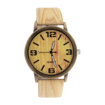 Годинники Жіночі Кварцові зі Сплаву, Ремінець Кожзам, Колір: Світло-кавовий, 40мм, (13WB23785)