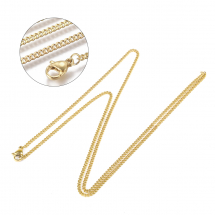 Намисто Ланцюжок з Нержавіючої Сталі, Золото, Застібка Карабін Лобстер, 60см, Ланка 2.5x2x1мм, (13WB22659)