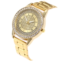 Годинники Жіночі зі Сплаву зі Стразами, Кварц, Водостійкі, Золото, Діам 40мм, Довжина близько 230мм, (13WB25607)