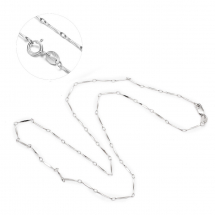 Срібло 925 Намисто Ланцюжок SHEGRACE Родиєве Покриття, Застібка Пружинне Кільце, 45см, Товщина 0.8мм, (13WB26517)