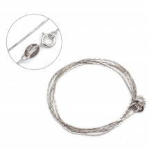 Срібло 925 Намисто Ланцюжок Coreana з Родієвим Покриттям, Застібка Пружинне Кільце, 45.7см, Товщина 0.5мм, (13WB26527)