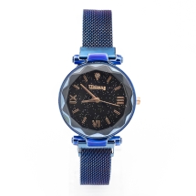 Годинники Жіночі зі Сплаву, Кварцові, Синій, 34мм, Ремінець сітка, Довжина 218мм, (13WB24136)