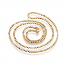 Намисто з Нержавіючої Сталі, Ланцюг, Колір: Золото, Застібка Карабін Лобстер, Розмір: 60см, Кільце: 4x0.8мм, (13WB22190)