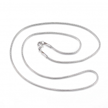 Намисто Ланцюжок з Нержавіючої Сталі, Плетіння Снейк, Застібка Карабін Лобстер, 50см, (13WB22205)