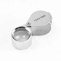 Портативний Збільшувальне Скло, Метал и Стекло, Колір: Срібло, Розмір: 35.5x24.5мм, Лінза: 18.5мм, (13WB18891)