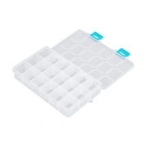 Контейнер для Бісера і Намистин, Пластик, Прямокутні, 18 Відсіків, Колір: Білий, Розмір: 16.5x10.8x3см, (13WB23491)