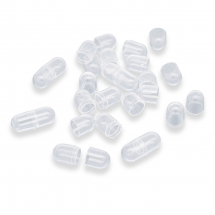 Контейнер для Бісера і Намистин, Пластик, Овал, Капсула, Колір: Безбарвний, Розмір: 24x10.5мм, Внутрішній діаметр: 8.5мм, Об'єм 1 мл, (13WB23524)