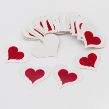 Zawieszki, Etykiety Papierowe do Prezentów, Serce "Thank You," 32x39x0.4mm, Kolor: Biały, 100szt (13WB23607)