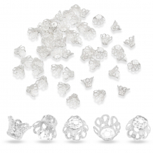 Конус Шапочки для Бусин, Залізні, Колір: Срібло, Розмір: 12х8мм, Отвір 1.5мм, (5WB4511)