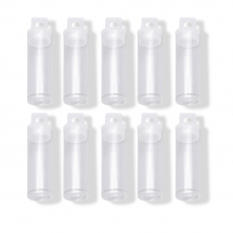 Контейнер для Бісера і Намистин, Пластик, Трубка, Колір: Безбарвний, Розмір: 68х19мм, Отвір 6мм, Об'єм 10мл, (13WB22583)