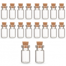 Скляна Пляшечка для Бісеру та Намистин з Пробкою, 13х23мм, Об'єм 2.5мл, (13WB26813)