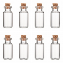 Скляна Пляшечка для Бісеру та Намистина з Пробкою, 35х16мм, Шийка 10мм, Об'єм 6мл, (13WB26814)