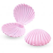 Контейнер Мушля Пластиковий для Бісеру та Бусин, Рожевий, 9х7.5х4.3см, (13WB26831)