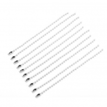 Łańcuszek Kulkowy z Zapięciem, do Zabawek, do Metek, do Zawieszek, 115-120mm, Średnica 2.5mm, Biały, 10szt (13WB28685)