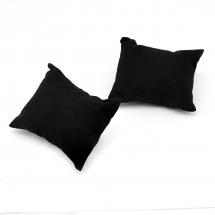 Poduszka do Bransoletki, Zegarek, Aksamitna z Gąbką, Czarna, 88x76x43mm, 2szt (13WB11366)