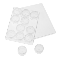 Контейнер з баночками для Бісера, Пластик, безбарвний, Розмір баночки: 3x1.45см, Розмір упаковки: 13.5x10x2см, 12 шт / упаковка, (Q5WB1220)