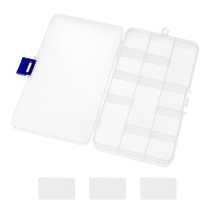 Контейнер для Бісера і Бусин, Пластик, безбарвний, Прямокутні, 10.5x18x2.2см, (14WB5396)