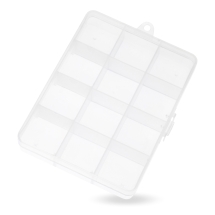 Контейнер для Бісера і Намистин, Пластик, безбарвний, Прямокутні, 13х10х2.2см, Отвір 5мм, (13WB19253)