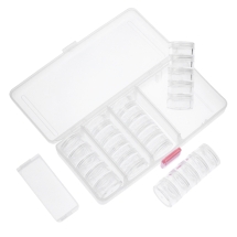 Контейнер для Бісера і Бусин, Пластик, безбарвний, Прямокутні, Розмір: 19x8.5х3.5см, (13WB11820)