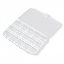 Контейнер для Бісера і Намистин, Пластик, 15 Відсіків, Колір: Безбарвний, Прямокутні, Розмір: 150x92x25мм, (13WB11822)