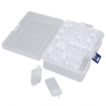 Контейнер з Коробочками для Бісеру та Страз Пластиковий, 50x27x12мм, Контейнер 17.8x11.7x5.7см, 44шт/контейнер, (13WB24345)