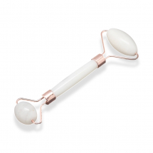 Masażer Narzędzie do Masażu z Białego Jadeitu i Mosiądzu, Różowe Złoto, 14-15cm, 1szt (13WB24468)