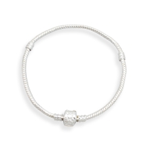 Baza do Bransoletek Modułowych, Mosiądz, Srebrny, 180x3mm, 1szt (5WB4569)