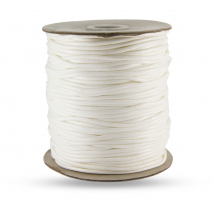 Sznurek Koreański, Woskowany Poliester, 2mm, Kolor: Biały, około 90m/szpula (13WB25406)