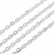 Ланцюг Якірне Плетіння, Залізо, Колір: Срібло, Ланка: 3х2мм, Товщина 0.6мм, (5WB5679)