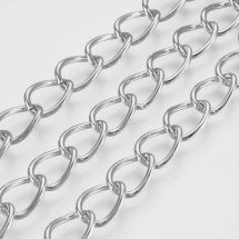 Ланцюг Залізо Твіст, Колір: Платина, Ланка: 11x8мм, Товщина 1.4мм, (14WB7218)