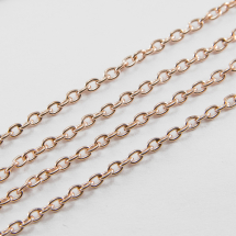 Ланцюг Якірне Плетіння Залізна Непаяна, Рожеве Золото, Ланка: 3х2мм, Товщина 0.5мм, (14WB7224)