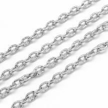 Ланцюг Якірне Плетіння, Залізо, Колір: Платина, Ланка: 3x2мм, Товщина 0.5мм, (14WB7232)