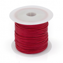 Шнур Вощений Поліестер для Плетіння, Макраме та Біжутерії, Червоний, 1мм, близько 10м/котушка, (2WB26606)
