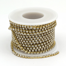 Стразовий Ланцюг Декоративний, без Покриття/Кришталь, 2мм, близько 9м/котушка, (13WB20928)
